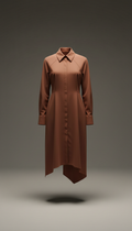 Burnt Sienna Architectural Shirt Dress