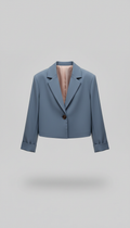 Steel Blue Cropped Blazer